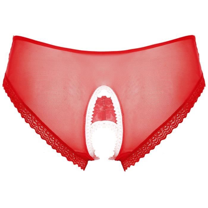 Yonghs Fr String Ouvert Homme Sexy Lingerie Sissy Panties Dentelle Slip