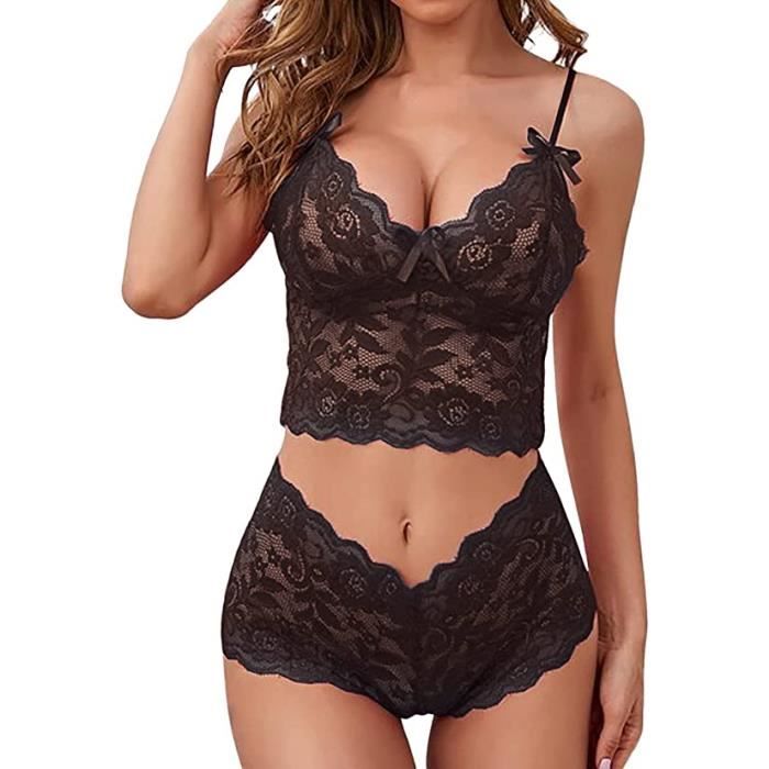 Lingerie Sexy Femme Ensemble Lingerie en Dentelle Brassière Sexy Femme