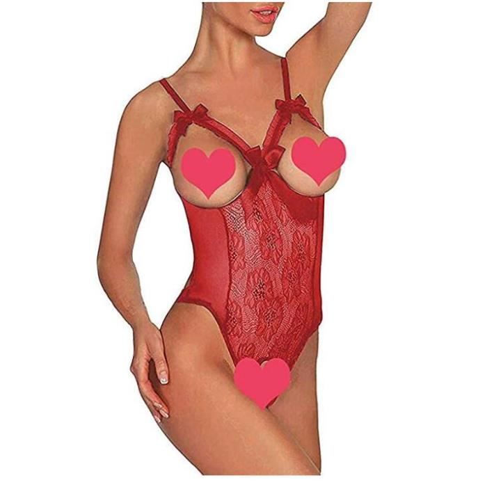 Lingerie Perspective Dentelle Guerriere Rouge Rouge Cdiscount