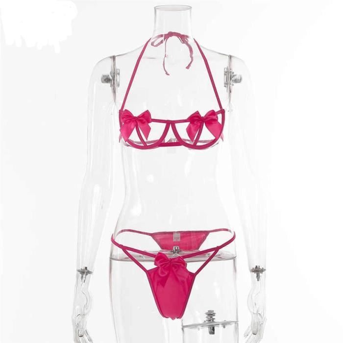 Ensemble lingerie Noeud papillon Sexy ensemble de Lingerie à bretelles