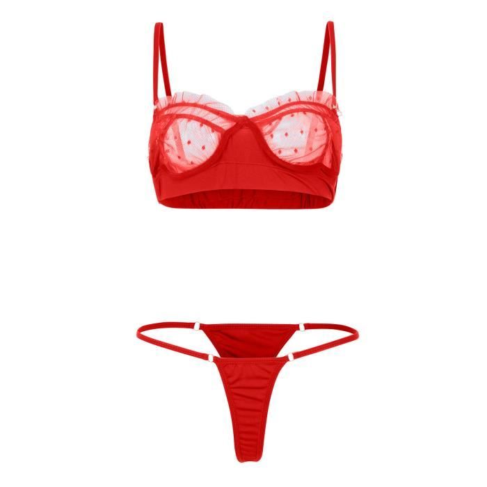 Mesdames Lingerie Sexy Ensemble Dentelle Perspective Dentelle Couture