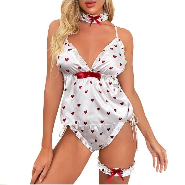 Sasaquoy Coordonnes Ensemble Lingerie Amour Bowknot Sous Vêtements