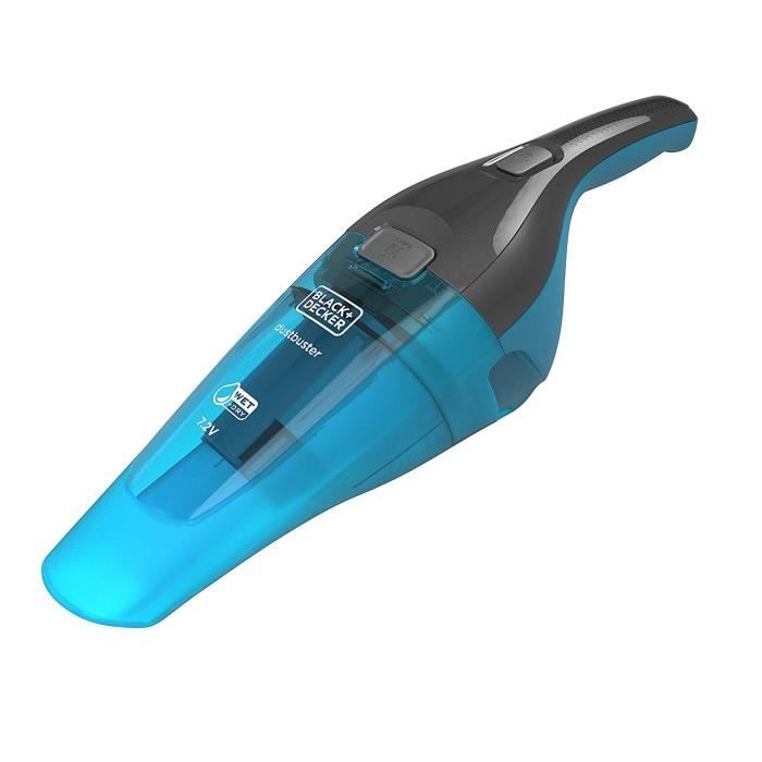 Black & Decker WDC215WA-QW, Aspirateur à main sans fil - 7,2V - Chargeur sur base avec indicateur LED de charge - Brosse et racle