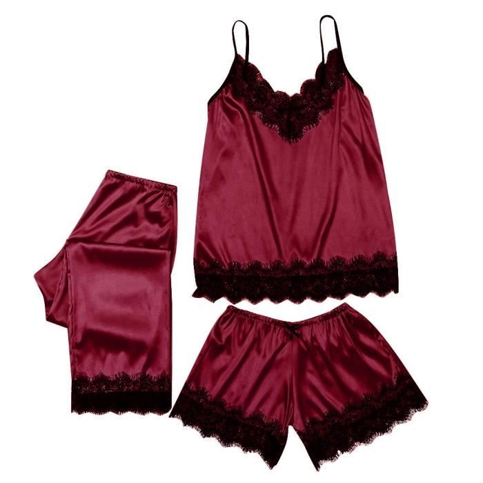Pc Femmes Dentelle Satin V Tements De Nuit Lingerie Camisole Bow