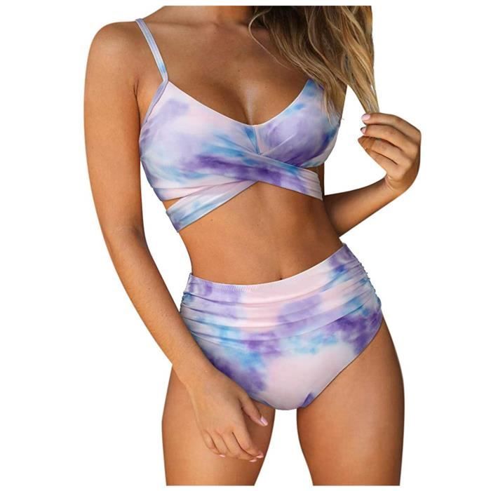 Maillot De Bain Femmes Sexy Bikini Imprimer Bandage Deux Pi Ces Beachwear Qlx Ppxl