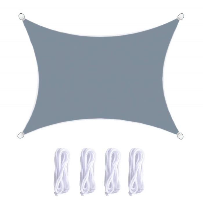 BUONDAC Voile d'Ombrage Carrée Toile Protection Solaire Anti Rayons UV Perméable Résistante aux Intempéries pour Extérieur Jardin