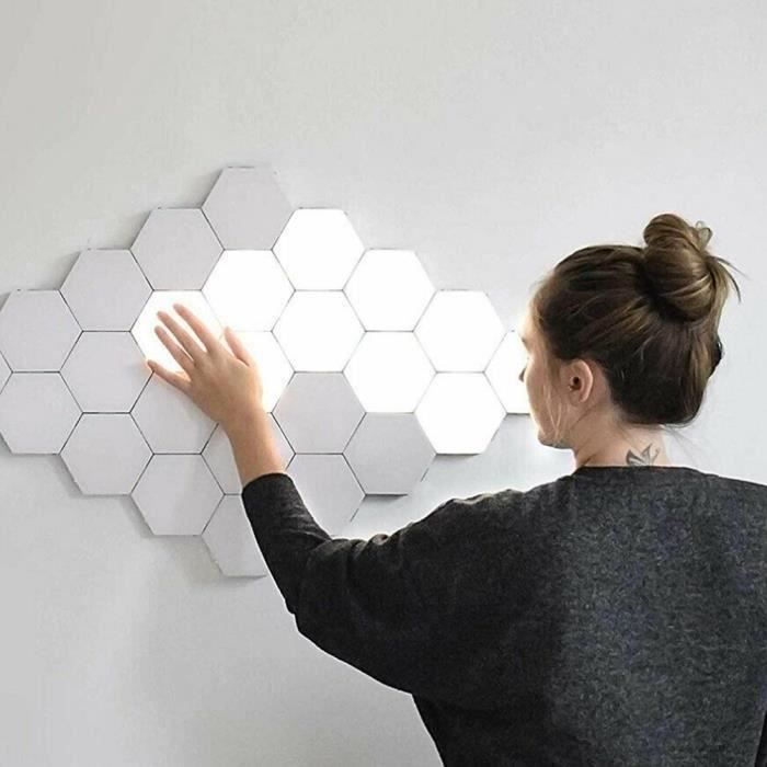 3Pcs Touchez Sensible Intelligent Quanta Lamp LED Hexagone Lumière mural 100-240V (EU)