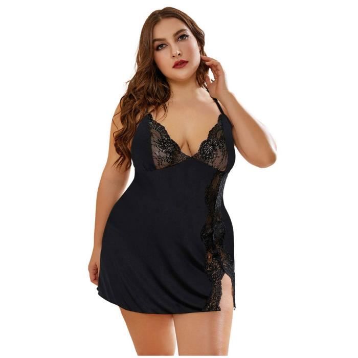 Sasaquoy Nuisette Deshabille Femmes Dentelle Lingerie Deep V Neck