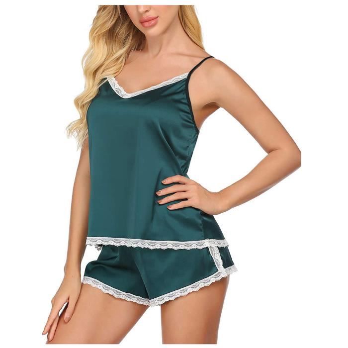 Femmes Sexy Lingerie V Tements De Nuit Satin Soie Babydoll Lace Up