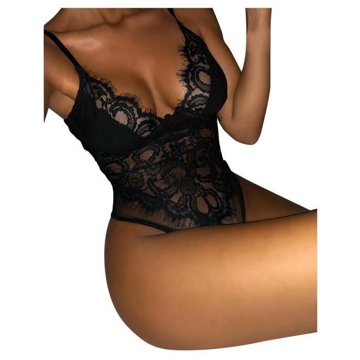 Femmes Sexy Body Dentelle Combinaison Sangle R Glable Halter Lingerie V Tements De Nuit L