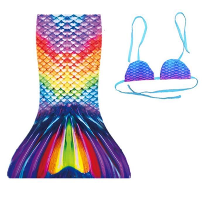 Inhzoy Enfant Fille Maillot De Bain Sir Ne Soutien Gorge Et Queue De Sir Ne Bikini D Guisement