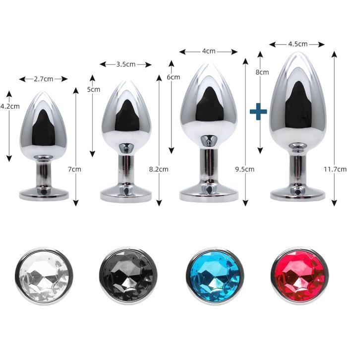 Plug Anal Butt Plug Pièces Ensemble De Super Grand À Petit Plug Anal En Métal Argenté Jouet
