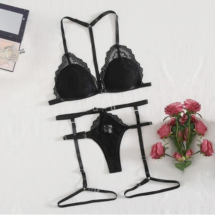 Femmes Floral Dentelle Jarreti Re Poitrine Pad Soutien Gorge Lingerie