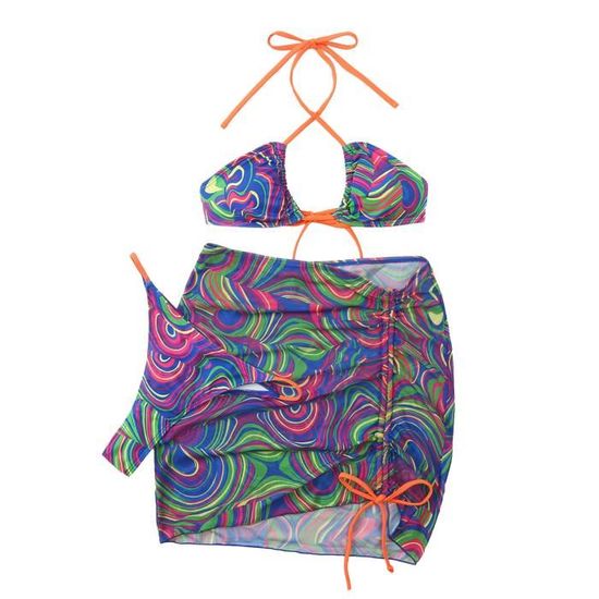 Maillot De Bain De Bain Maillot Bikini Trois Pi Ces Sexy Pour Femme Mauve Mauve Cdiscount Pr T