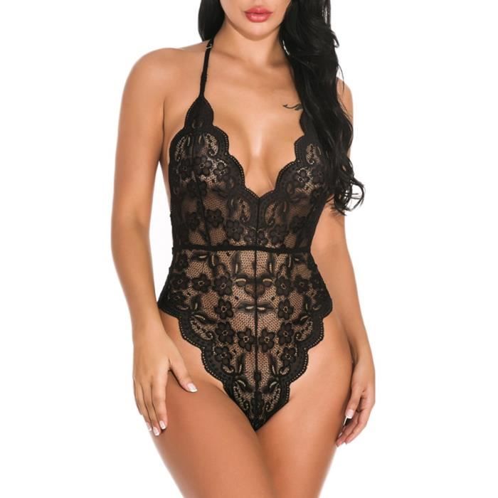 Nouveau Sexy Femmes Dentelle Body Sexy Teddy Lingerie Combinaison Dos