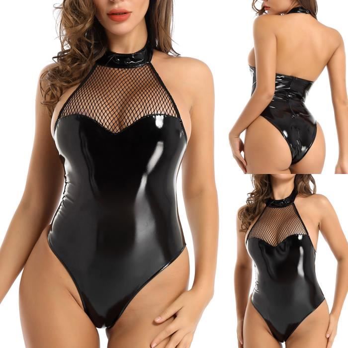 Ensemble De Lingerie En Cuir Artificiel Exquis Pour Femmes Babydoll