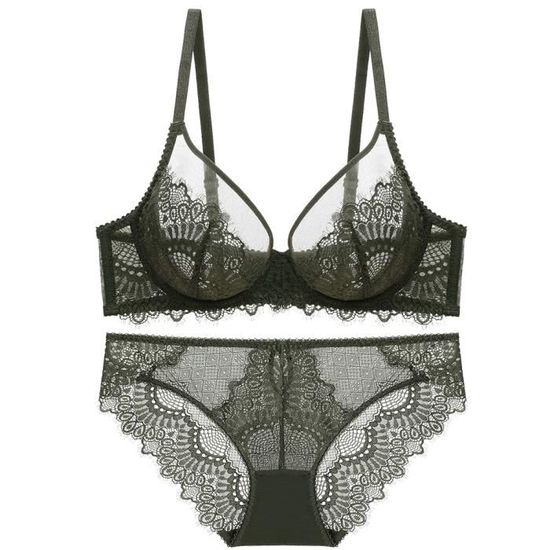 Ensemble Lingerie Femme Dentelle Sexy A Mode Ultra Fine Confortable