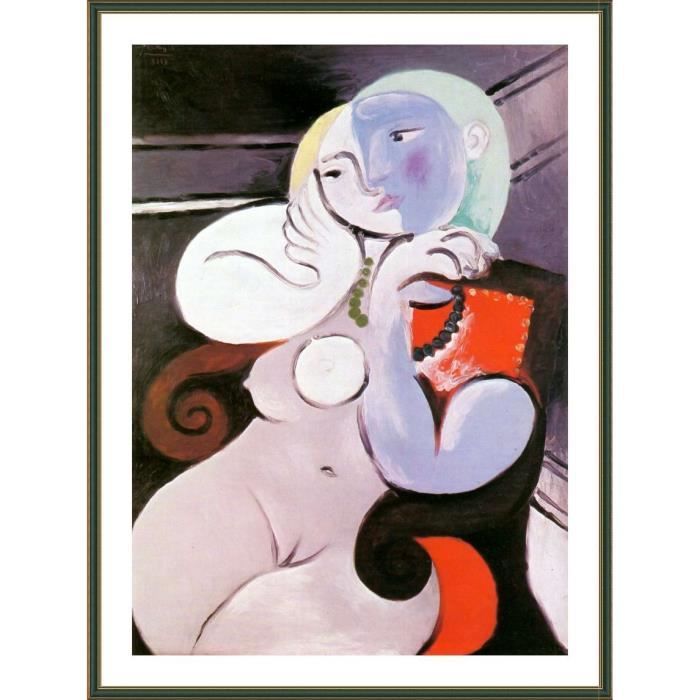 Nude Woman In A Red Armchair Pablo Picasso Green Poster Enmaill