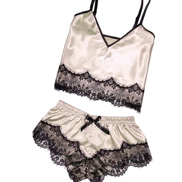 Nuisette Femmes Sexy Satin Sling V Tements De Nuit Lingerie Dentelle