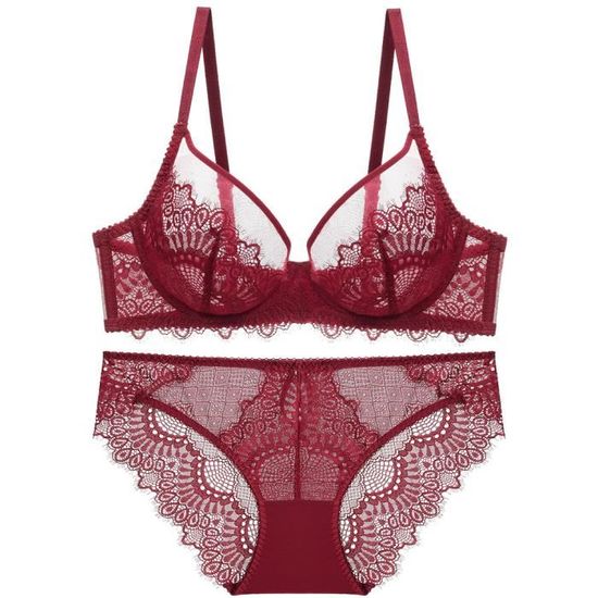 Ensemble Lingerie Femme Dentelle Sexy A Mode Ultra Fine Confortable