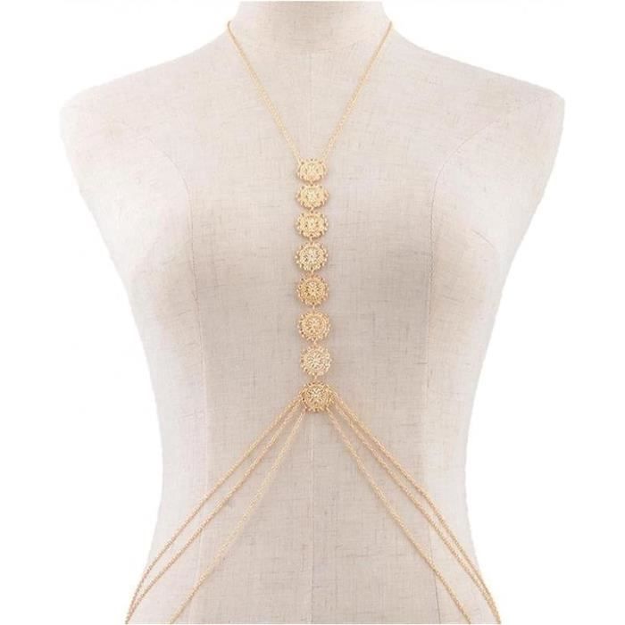 Cha Nes De Corps Pour Femmes Sexy Femmes Corps Cha Ne Collier Or Bikini