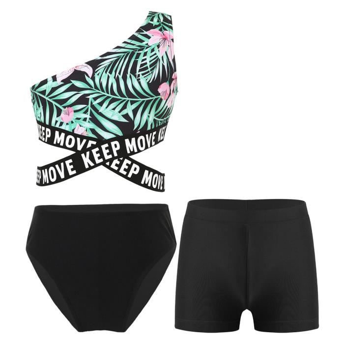 IEFIEL 3 Pieces Bikini Maillot de Bain Fille Enfant Tankini Imprimés