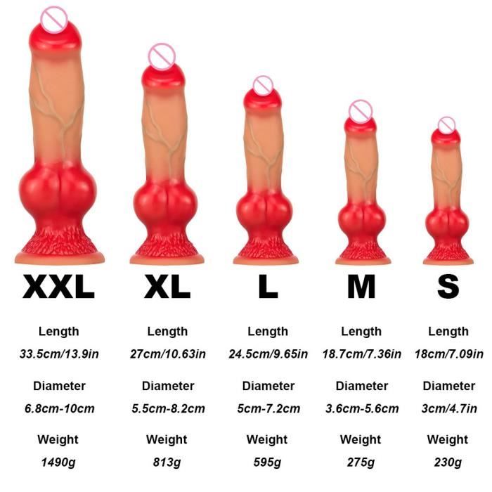 Godemiché de chien réaliste XXL Simulation de pénis Animal Anal avec