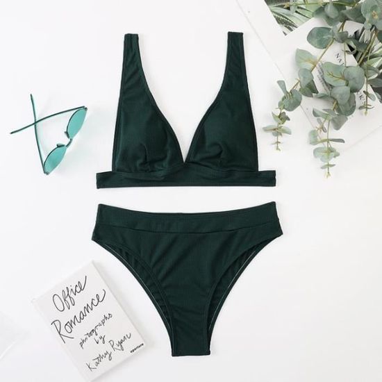 Maillot De Bain Femme Taille Haute Bikini Sexy Moulante Stylise