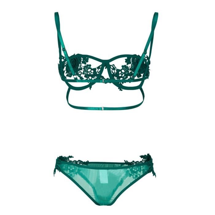 Sasaquoy Coordonnes Ensemble Lingerie Sexy Dentelle Tentation Rose