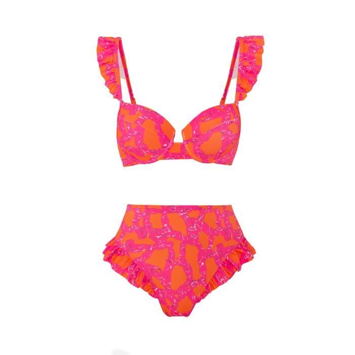 Maillot De Bain Femme Sexy Taille Haute Bikini Fendu Individuel