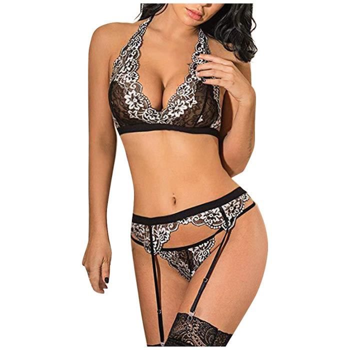 Sasaquoy Coordonnes Ensemble Lingerie Femmes Sling Dentelle Sexy