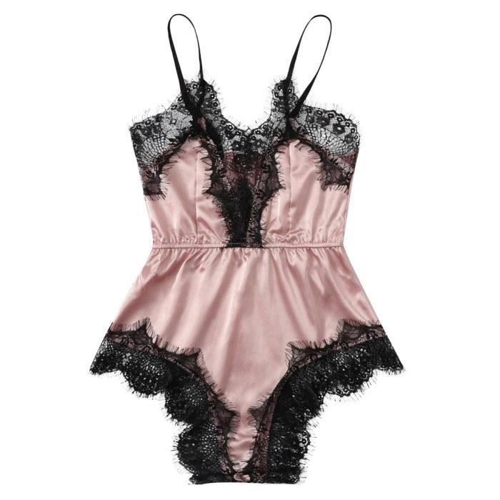 Nouvelle Mode Sexy Body Combinaison Dentelle Satin Soie V Tements De Nuit Lingerie Sous