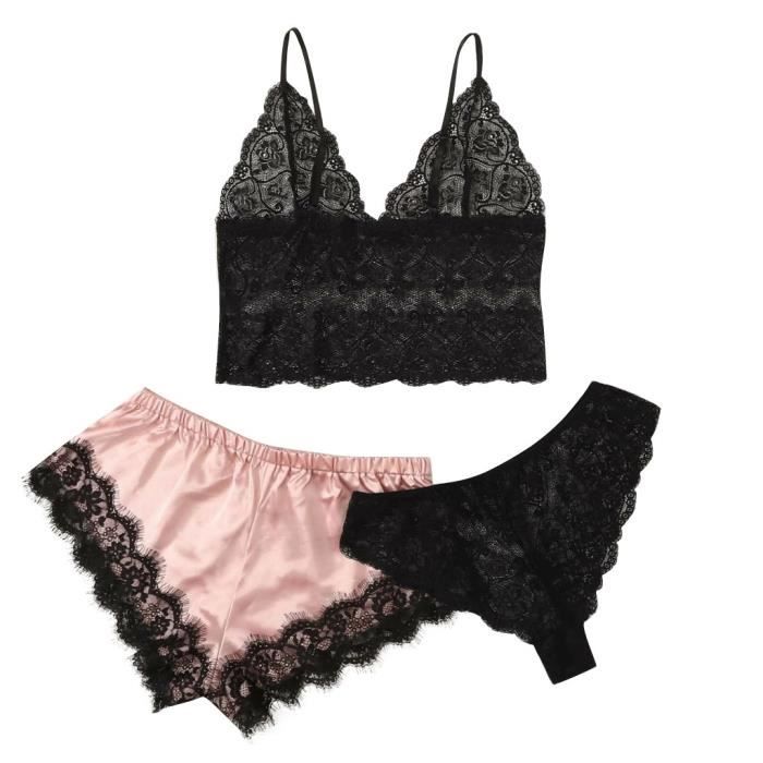 Ensemble Brassiere Et Shorty Nouvelle Lingerie Sexy En Dentelle En Soie