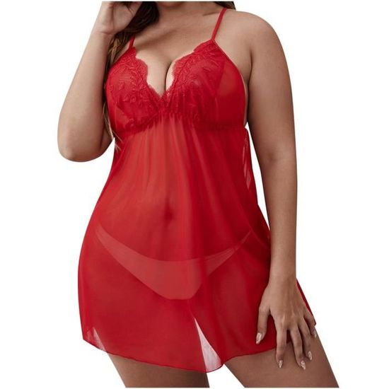 Nouveau Sexy Femmes Dentelle Lingerie Grande Taille Rose Bretelles