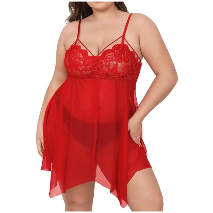 Nouveau Sexy Femmes Dentelle Lingerie Grande Taille Rose Bretelles Fronde N Sous V Tement