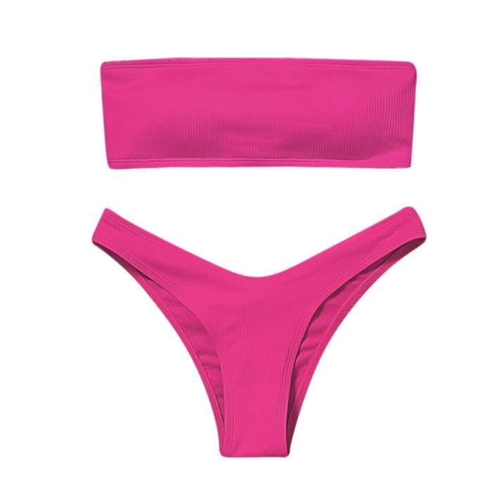 Maillot De Bain Deux Pi Ces Bikini Taille Haute Pour Femme Avec
