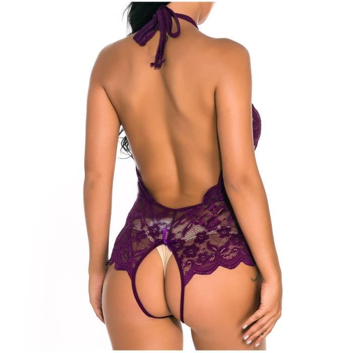 Femmes Mode L Gante Lingerie Sexy Dentelle Gaze Sous V Tements Body