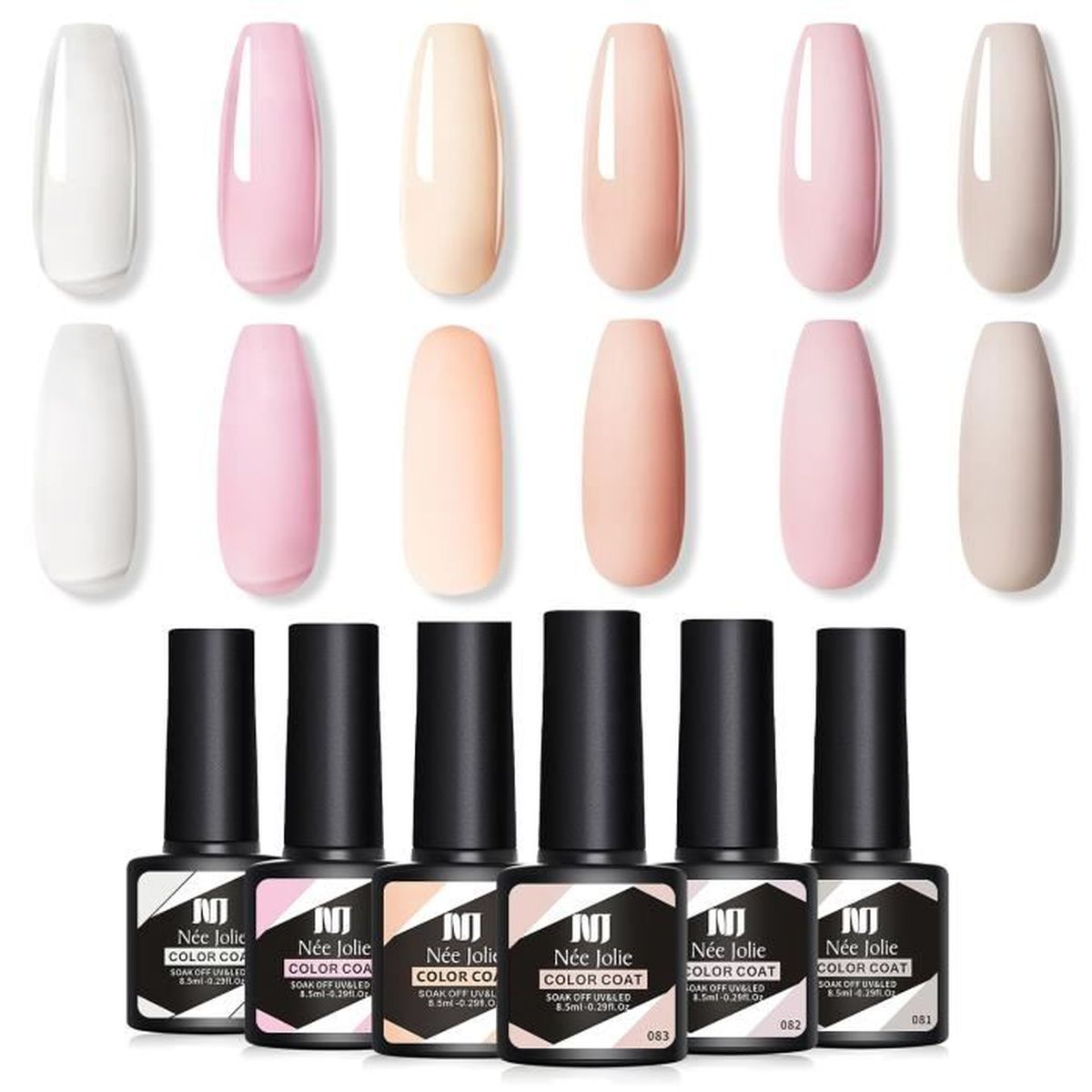 Vernis Semi Permanent Couleurs Série Nude Nu ml Vernis à Ongles Gel Soak Off UV LED