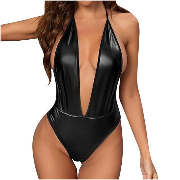 Femmes Mode Sexy Sling Cuir Artificiel Sous V Tements Body Lingerie N Lingerie Sexy De Body