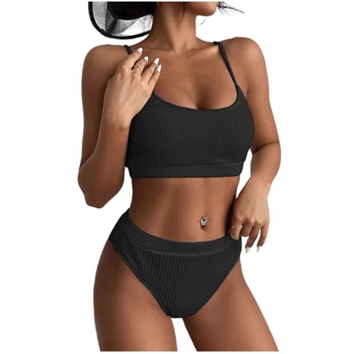 Bikini C Tel Pour Femme Couleur Unie Bikini Deux Pi Ces Sexy Taille