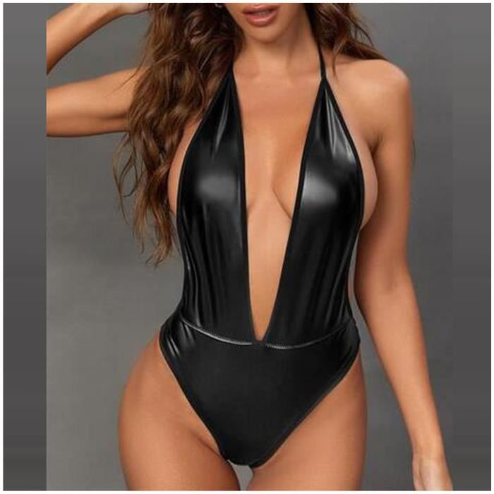 Femmes Mode Sexy Sling Cuir Artificiel Sous V Tements Body Lingerie N Lingerie Sexy De Body