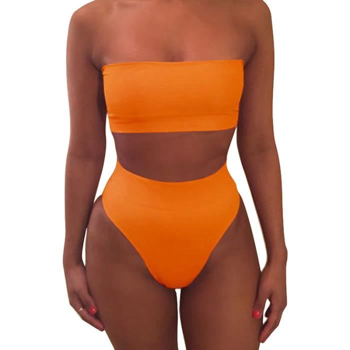 Bikini Swimsuit Maillot De Bain Sexy Sans Bretelles Taille Frffge