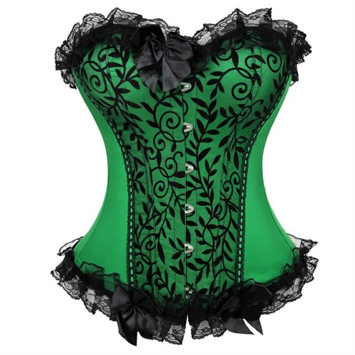 Vintage Lacets D Soss Overbust Corset Bustier Strass Satin Costume Showgirl Top Lingerie Plus