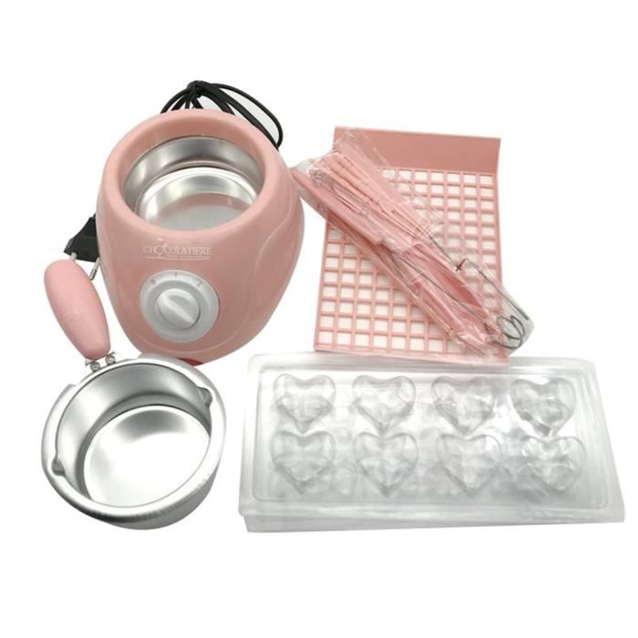 Kit de fondue à chocolat électrique Rose 25W - Doublure intérieure en aluminium