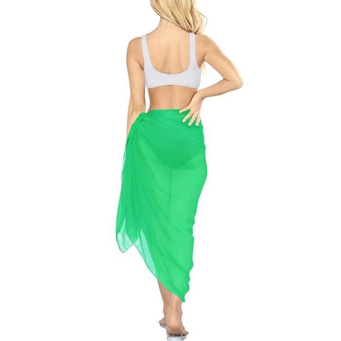 Robe De Plage Cache Maillot De Bain En Mousseline De Soie Pour Femme Bikini Jupes Rondes Charpe
