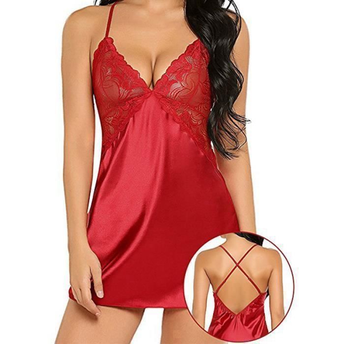Nuisette Robe De Nuit Lingerie Sexy En Dentelle Gyroor Femme Couleurs Multiples Couleurs