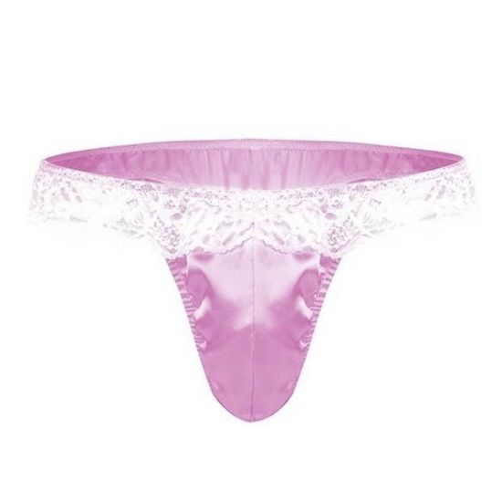 Sous vêtements pour hommes Sissy Maid Dentelle Brillant Bikini Slip