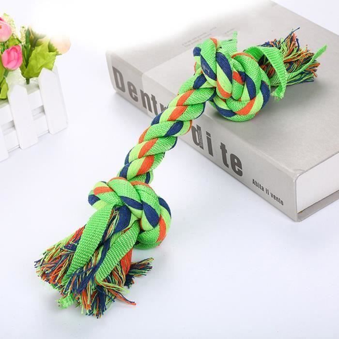 Double jouet à mâcher corde linge de coton chien noeud chien propre durable corde tressée 6 My54259