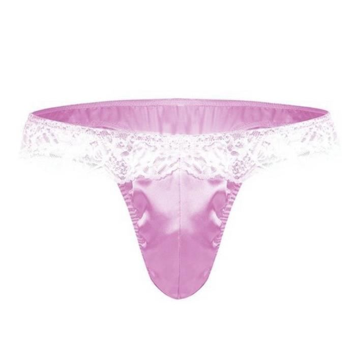 Sous V Tements Pour Hommes Sissy Maid Dentelle Brillant Bikini Slip