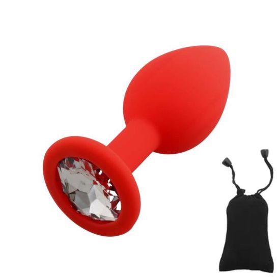 Plug Anal Silicone Cm Rouge Sextoy Bijou Intime Rosebud Pochette